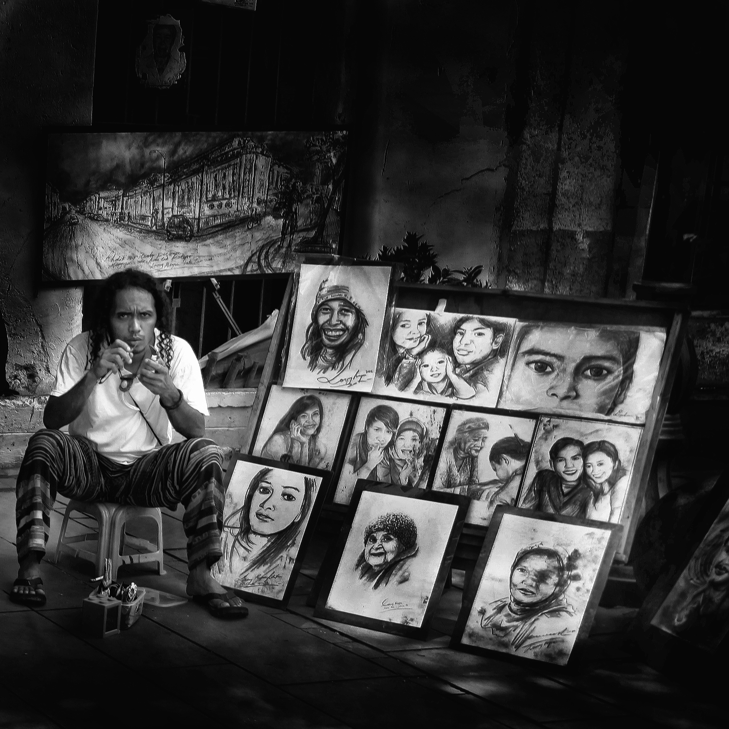 Penjual Lukisan Sketsa Di Kota Tua Jakarta FOTOKU FOTOMU